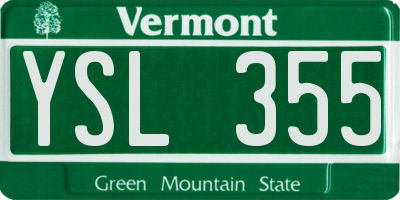 VT license plate YSL355
