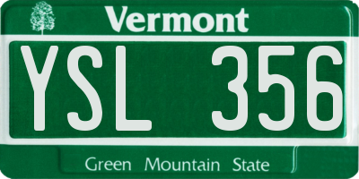 VT license plate YSL356