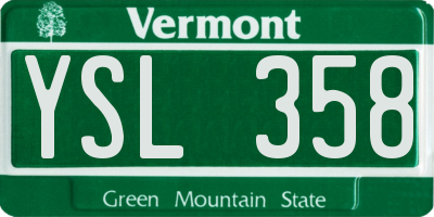 VT license plate YSL358