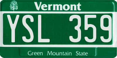 VT license plate YSL359
