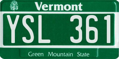 VT license plate YSL361