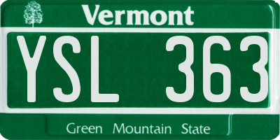 VT license plate YSL363
