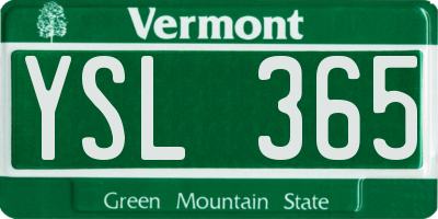 VT license plate YSL365