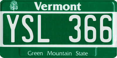 VT license plate YSL366