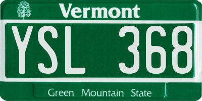 VT license plate YSL368