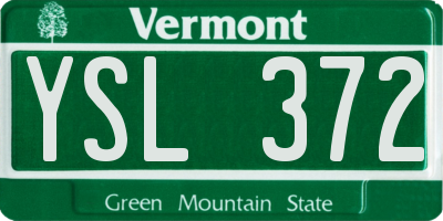 VT license plate YSL372