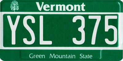 VT license plate YSL375