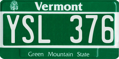 VT license plate YSL376