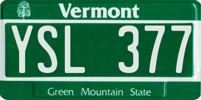 VT license plate YSL377