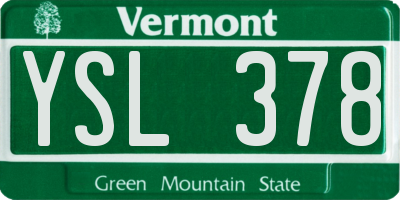 VT license plate YSL378