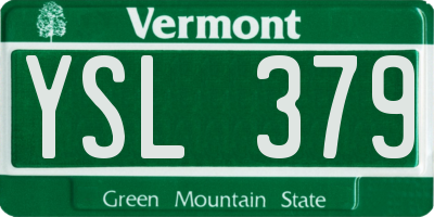 VT license plate YSL379