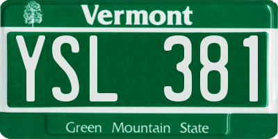 VT license plate YSL381