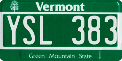 VT license plate YSL383