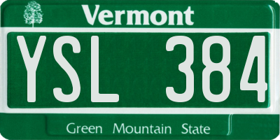 VT license plate YSL384