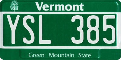 VT license plate YSL385