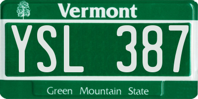 VT license plate YSL387
