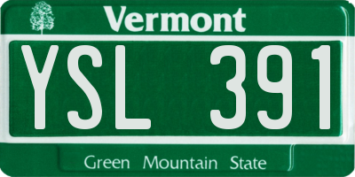 VT license plate YSL391