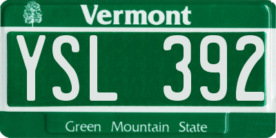 VT license plate YSL392