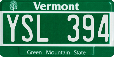 VT license plate YSL394