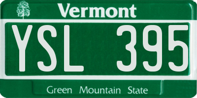 VT license plate YSL395