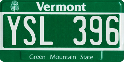 VT license plate YSL396