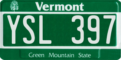 VT license plate YSL397