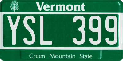 VT license plate YSL399