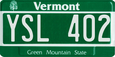 VT license plate YSL402
