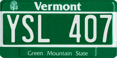 VT license plate YSL407