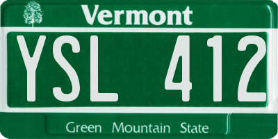 VT license plate YSL412