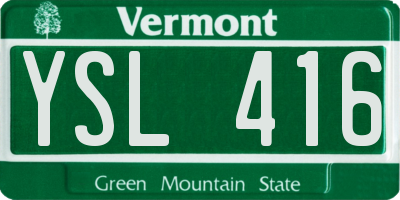 VT license plate YSL416