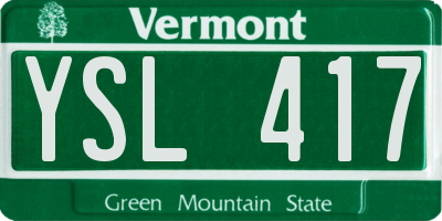 VT license plate YSL417