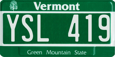 VT license plate YSL419