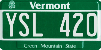 VT license plate YSL420