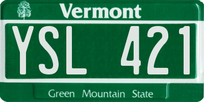 VT license plate YSL421