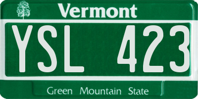 VT license plate YSL423