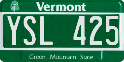 VT license plate YSL425