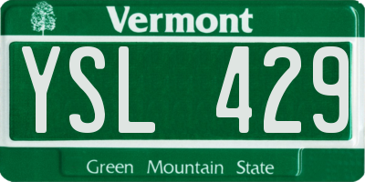VT license plate YSL429