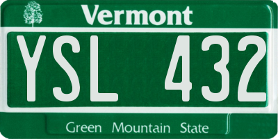 VT license plate YSL432