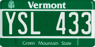 VT license plate YSL433