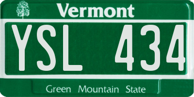 VT license plate YSL434