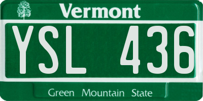 VT license plate YSL436