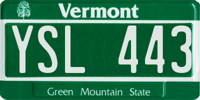 VT license plate YSL443