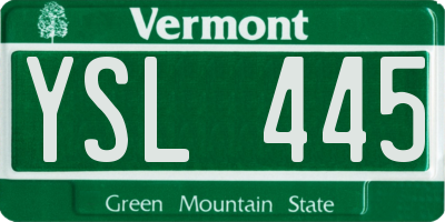 VT license plate YSL445