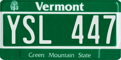 VT license plate YSL447