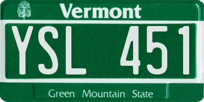 VT license plate YSL451