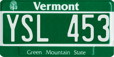 VT license plate YSL453