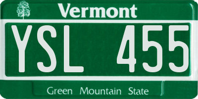 VT license plate YSL455