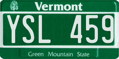 VT license plate YSL459