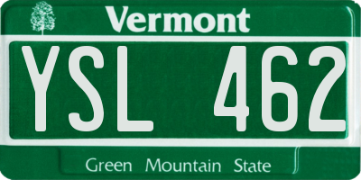 VT license plate YSL462